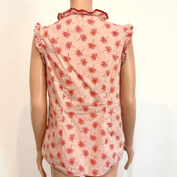 Boden 6 Laurie ruffle trim tassel tie front lightweight blouse TS 2638 - Picture 7 of 10